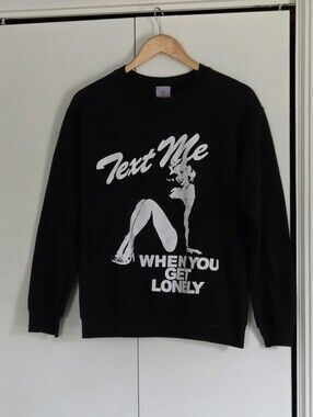 LONELY GHOST Black Sweatshirt with White Label and Ghost Logo